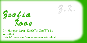 zsofia koos business card